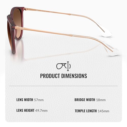Image of Ray-Ban RB4187F CHRIS LOW BRIDGE FIT Square Shape Sunglasses for Women with Official RayBan Eyewear Kit