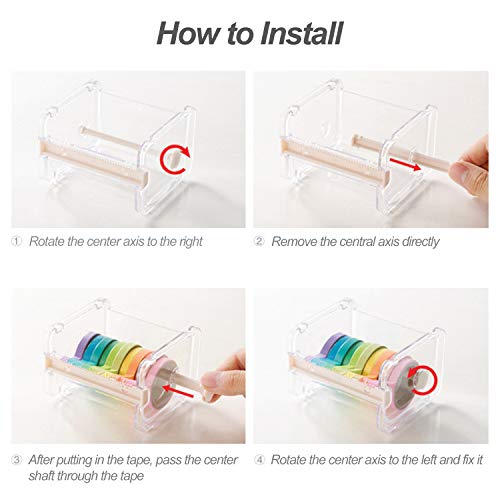 Blusea cortador de fita adesiva, organizador de suporte de fita para rolo de fita, dispensador de ro