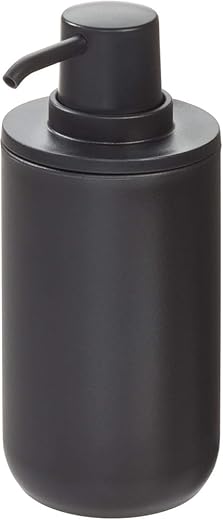 iDesign Dispenser sapone liquido, Porta sapone liquido rotondo in plastica per bagno...