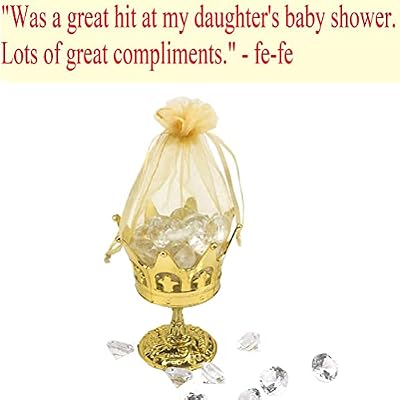 JC HUMMINGBIRD 24 Pieces Fillable Crown Goblet with Pouch, Gold,