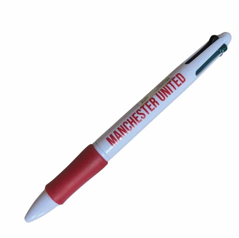 Premier Life Store Manchester United Pen Official Merchandise Red & White Design with Four-Color Ink