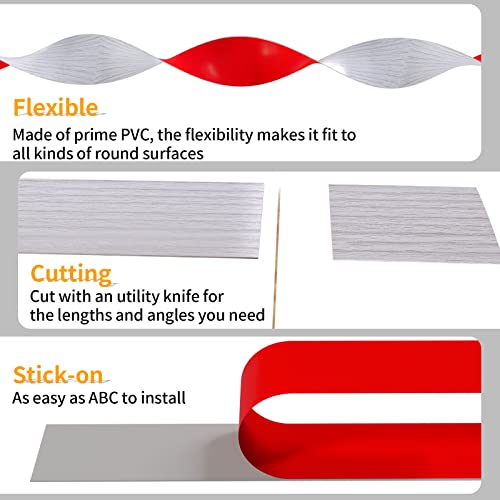 Pluden Flexible PVC Floor Transition Strip, 2 Inch x 6.6FT Peel and Stick Floor Cover Strip, Flooring Transitions Laminate Floor Strip, Carpet to Tile Transition Strip, Vinyl Floor Flat Divider Strip - Thumbnail 3