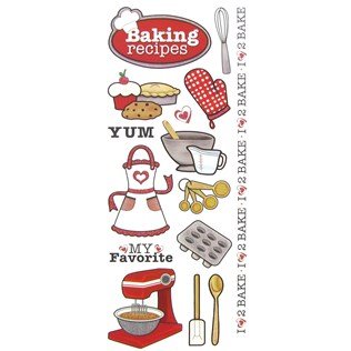 Feuille d'autocollants pailletés pâtisserie scrapbooking et bullet journal