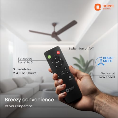 Image of Orient Electric 1200 mm Uno BLDC | BLDC energy saving ceiling fan with Remote |BEE 5-star rated | Saves up to 50% on electricity bills | 3-year warranty by Orient | Chocolate Brown