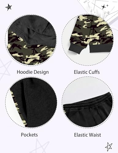 Image of Boys Clothes Fall Winter Outfits Camouflage Long Sleeve Hoodie and Pants 2PC Kids Clothes Boys for 5-14 Years