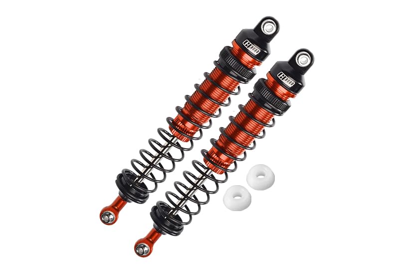 GPM Upgrades Aluminum 6061-T6 Rear Adjustable Spring Dampers for 1/10 Rock Rey LOS03009T1/T2 /1/10 Baja Rey Desert Truck?LOS03008? RC Car (Orange)