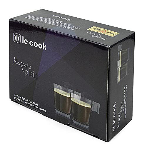 Jogo 6 Xícaras de Café Expresso Napoli 80 ml - Plain Le Cook