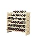 DlandHome 6 Niveles Botellero para 48 Botellas de Vino Botellero de Madera con Portavaso 90 x 30 x 81cm