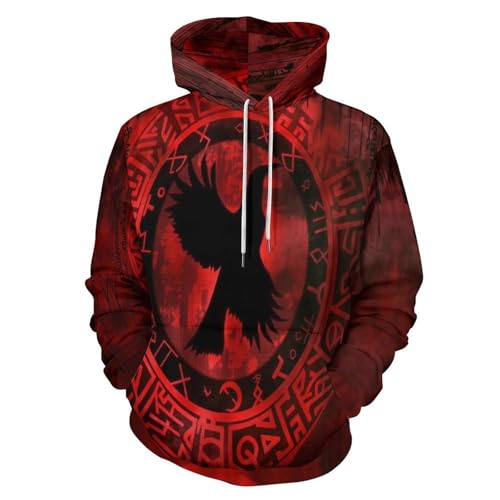 Pull à Manches Longues Corbeau 3D - Sweat à Capuche Homme et Femme Harajuku