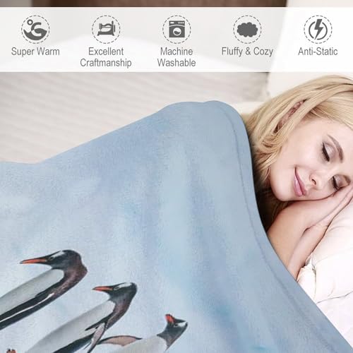 Couverture flannel pingouin durable et chaude pour fauteuil de repos