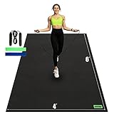 JUNGLEBEAR Large Exercise Mat 6' x 4' x 8mm, Extra Thick High Density Workout Mat for Home Gym flooring, Non-Slip Durable Cardio Mat, Great for Jump Rope, Weights, Plyo, MMA, HIIT, Cardio, Fitness