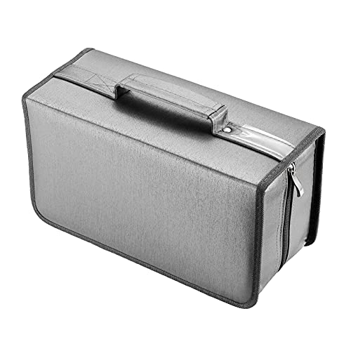 alavisxf xx Etui na CD, nylon o pojemności 160 cm, portfel do przechowywania płyt CD, DVD, organizer z uchwytem na karty, pojemność 160, kolor szary