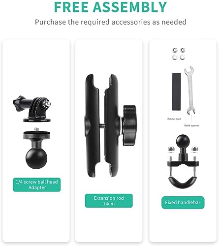 Image of Gopro Mount for Bike Action Camera Mount Compatible with gopro Bike Mount 360 rotational Angle for Bike Motorcycle and Bicycle Handlebar