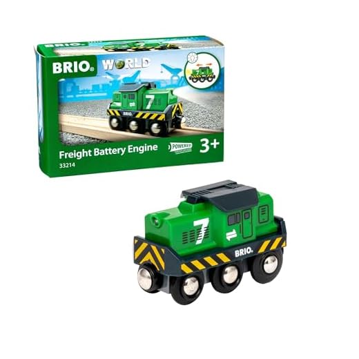 BRIO World 33214 - Freight Battery Engine - 1 Piece Wooden Toy Train Set for Kids Age 3 and Up
