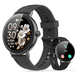 Smart Watch for Women Answer/Make Call, 1.27'' Screen Fitness Watch with Heart Rate/Sleep/Stress Monitor, New Smartwatch with 110+ Sport Modes, IP68 Waterproof Activity Tracker for Android iOS, Black