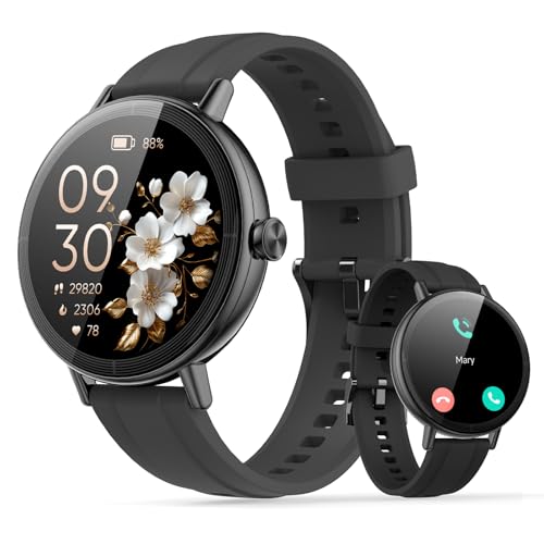 Smartwatch Donna, 1.27'HD Orologio Smartwatch con Chiamata Bluetooth, 2026 Orologio Contapassi con Sonno/Cardiofrequenzimetro, 100+ Sportive Fitness Watch, IP68 Smart Watch per Android iOS, Nero