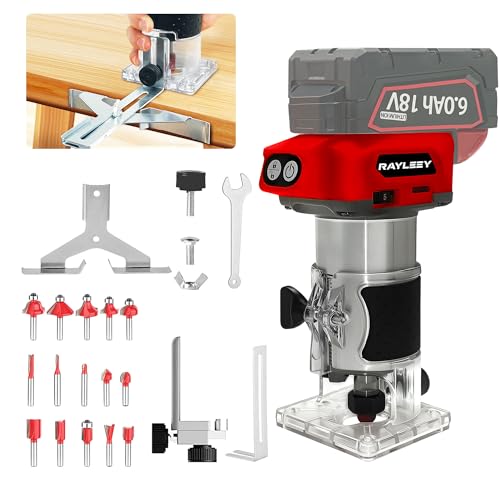 Cordless Wood Router Trimmer Compatible With MILWAUKEE 18V Battery, 800W 30000 RPM Brushless Motor...