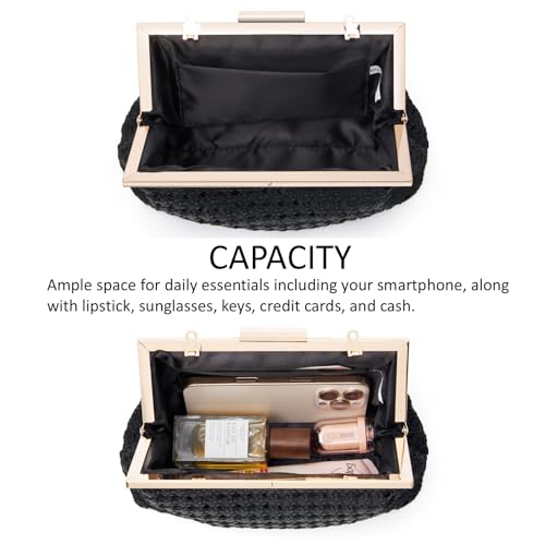 Image of DETARA Woven Evening Bag Clutch Purses for Women Fashion PU Leather Crossbody Purse for Wedding Party and Prom