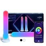 Apollon Lampe Led d'Ambiance Connectée Smart Light Barre Led RGB Lampe Bureau PC, Gaming TV Chambre Bar 8 Modes de Scènes, Mode Musique, Flow Barre RGB pour Soirée Décoration Salon Appartement Blanche