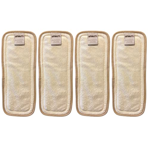 Precious Pompis Cloth Diapers - Absorbent Washable Reusable Infant Baby Cloth Diaper 6 Layer Inserts, Bamboo Hemp/Cotton (4 Pack) #TOP1
