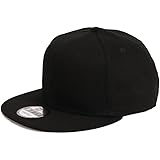 Boné masculino preto aba reta snapback tecido premium, design clássico, ajuste ajustável ideal para casual, esportes e streetwear