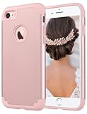 iPhone 7 Case for Girls, ULAK Slim Fit TPU Plastic & Hard PC Protection Hybrid Dual Layer Anti-Scratch Shock Absorbing Cover for Apple iPhone 7 4.7 inch, Rose Gold