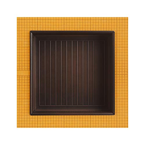 Questech Schluter Kerdi Board 12 x 12 inch Recessed Shower Niche Tile Grout Ready Shelf, Cottage, Oil Rubbed Bronze Finish