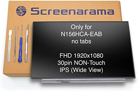 SCREENARAMA New Screen Replacement for N156HCA-EAB IPS FHD 30pin Non-Touch 15.6" 1920x1080 Matte LCD LED Display with Tools