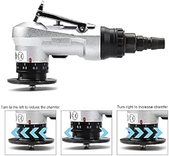 SI FANG Mini Pneumatic Chamfering Tool with Replace Blades Inserts and Bearings, 45 Degree Air Chamfer Deburring Tool, Portable Chamfering Machine for Metal C0.1-2/R1.5 Angle Quick Trimming Beveling
