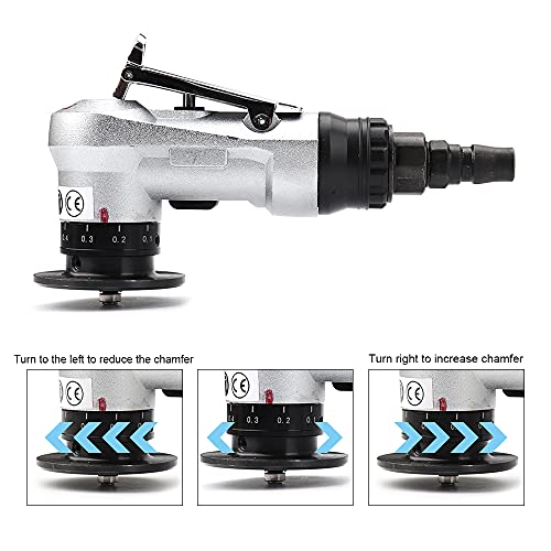 SI FANG Mini Pneumatic Chamfering Tool with Replace Blades Inserts and Bearings, 45 Degree Air Chamfer Deburring Tool, Portable Chamfering Machine for Metal C0.1-2/R1.5 Angle Quick Trimming Beveling