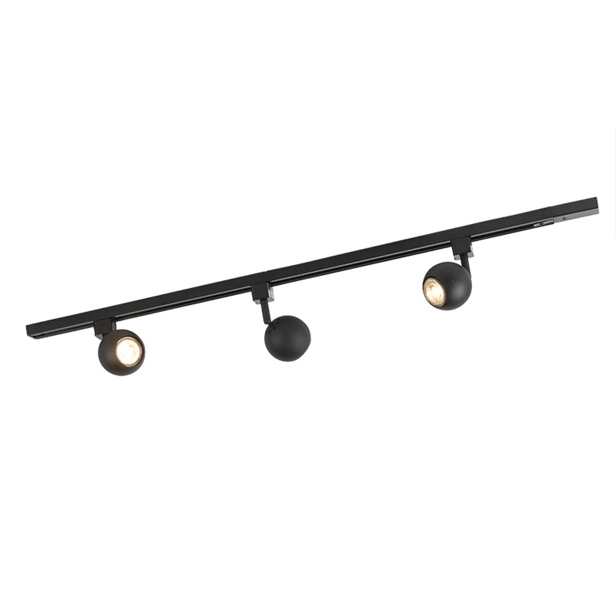 Qazqa Modern Schienensystem Lampen Komplettset, Schienenbeleuchtung, Deckenstrahler, Deckenspot - Iconic Gissi - Schwarz, 3-flammig, 100cm, Ideal als Küche lampe und