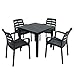 TRABELLA Roma Table de terrasse avec Chaise Siena, Polypropylène, Anthracite