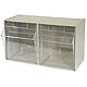 Akro-Mils 06702 TiltView Horizontales Kunststoff-Aufbewahrungssystem mit zwei Tilt Out Bins, 23-5/8-Zoll Wide von 14-Zoll High von 12-5/16-Zoll Deep, Stone