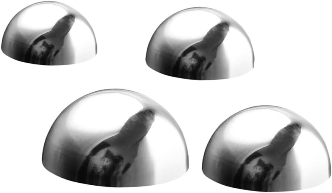 DULAI 4pcs Garden Reflector Polished Ornament Sphere Metal Garden Spheres Gazing Ball Half Sphere Reflective Garden Ball Concrete Garden Balls Reflective Ball 16c Outdoor Stainless Steel