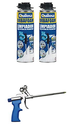 Pistola + 2 limpiadores para espuma expansiva de poliuretano