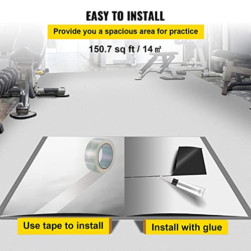 Image of VEVOR Dance Floor 6.6x23ft PVC Vinyl Reversible Black White Marley Mat