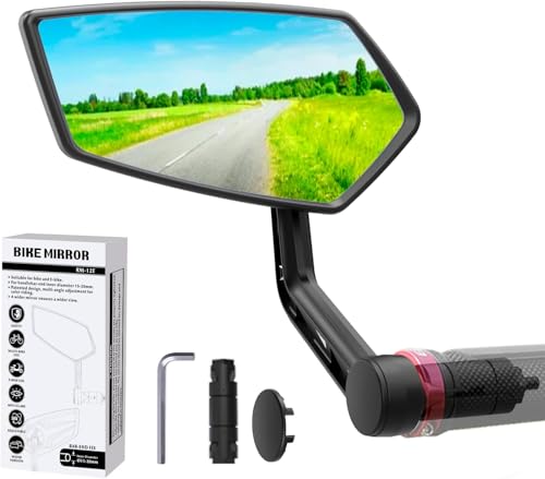 RBRL Rétroviseur de vélo extra large - Surface de rétroviseur résistante aux chocs - Rétroviseur de vélo pour vélo électrique - Rétroviseur universel...