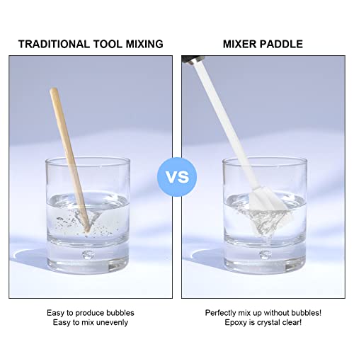 TOYMIS 2 Stück Mixer Aufsatz Bohrmaschine für Harz, Farbrührer Bohrmaschine Wiederverwendbar Epoxidmischer zum Bohren von Epoxid Malerei Mischen von Epoxid Keramikglasur (Weiß)
