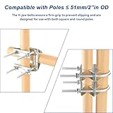 BOOBRIE Double Antenna Mast Clamp - 2 Sets Heavy Duty V-Jaw Mounting Brackets with U-Bolts for Outdoor TV, Ham Radio, Starlink, Flagpole, Umbrella Poles - Image 4