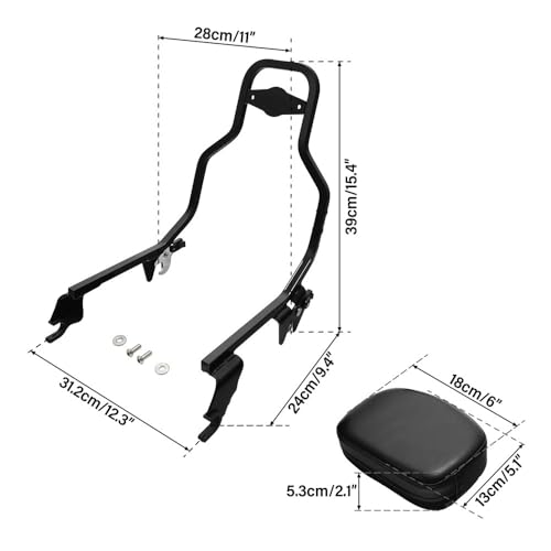 Coussin de dossier moto Nightster RH975 avec kit de fixation