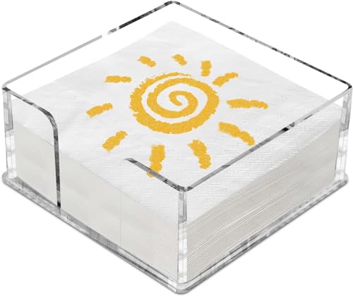Fengzhe Acrylic Napkin Holder for Table?Clear Paper Napkin Holder?Disposable Paper Towel Holder for Bathroom,Kitchen,Parties, Weddings, and Various Events (7''x 7''x2.35''?