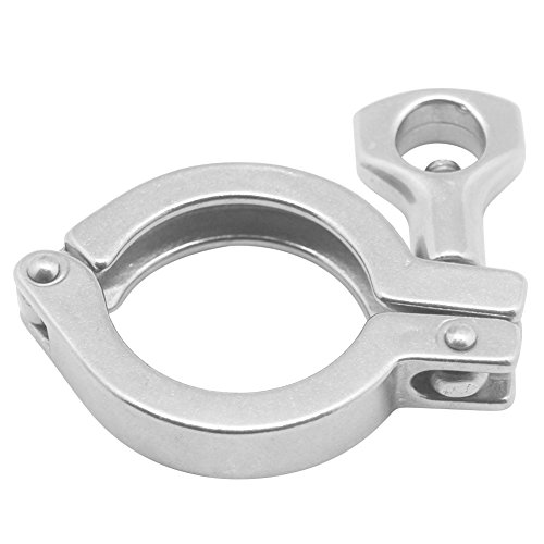 Qiimii Stainless Steel 304 Single Pin Heavy Duty Tri Clamp With Wing Nut For Ferrule Tc 1.5'' With 1 Pc Silicone Gasket(2 Pack) #TOP3