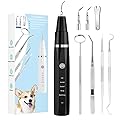 8Pcs Dog Teeth Cleaning Kit ,Pet Ultrasonic Tooth Cleaner Toothbrush,Dental Care Tartar Plaque Remover for Teeth for Dogs and Cats (Black)