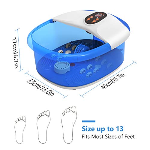 Carevas Foot Spa Massager, Heated Foot Bath with 14 Massaging Rollers, O2 Bubbles, Adjustable Temperature, Medicine Box for Tired Feet Stress Relief - Thumbnail 5