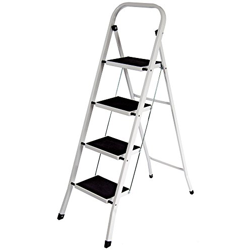 Home Vida 4-Step Steel Portable Folding Heavy Duty Ladder - Multi-Colour