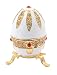 QIFU Hand Painted Enameled Faberge Style Easter Egg Decorative Hinged Jewelry Trinket Box Unique Gift For Home Decor