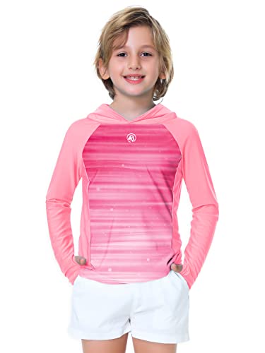 Image of AOBUTE Unisex Kids Long Sleeve Hoodie Rash Guard Boys UPF 50+ Swim Top with Thumb Hole 3-12 Years