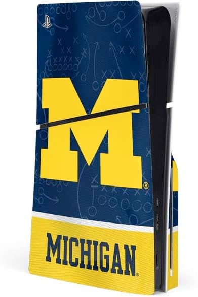 Skinit Decal Gaming Skin Compatible with PS5 Slim Disk Console - Officially Licensed University of Michigan Jersey Split Design