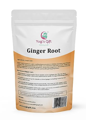 Dried Ginger Root 1 LB (16 Oz)| Cut and Sifted Dried Ginger Pieces | As Spicy as Fresh Ginger | Flavourful Indian Spice |100% Pure and Natural For Making Flavourful Ginger Tea | By Yogi\'s Gift®