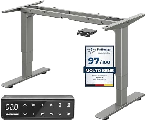 Telaio Scrivania Elettrico Regolabile - 2 Motori, 73-120 Cm, Con Rotelle E Memoria - Foto 2